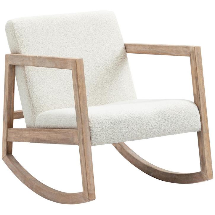 Schommelstoel - Relax - Gestoffeerd - Grijs, Huis en Inrichting, Stoelen, Wit, Nieuw, Stof, Ophalen of Verzenden