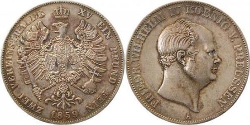 Thaler Preussen Pruisen D Ver 1859, Postzegels en Munten, Munten | Europa | Niet-Euromunten, België, Verzenden