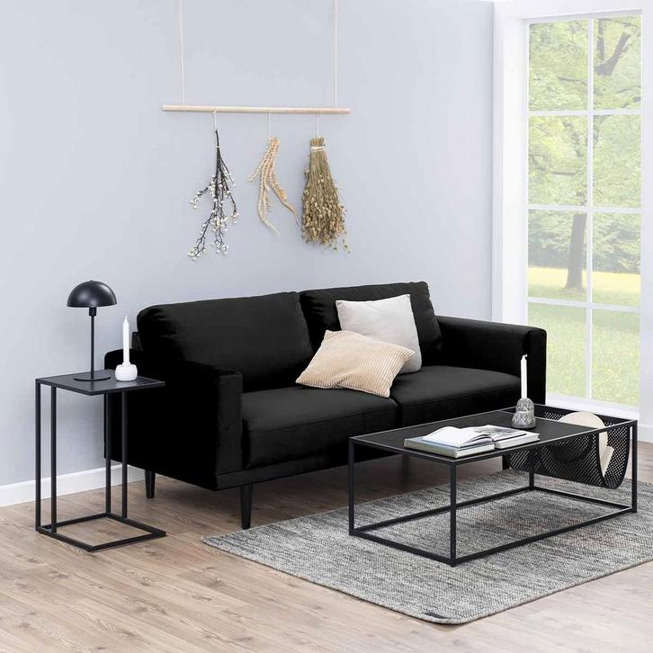 Houten bijzettafel | Zwart | Laptoptafel | 43x63 cm, Huis en Inrichting, Tafels | Salontafels, Nieuw, Overige materialen, Rechthoekig