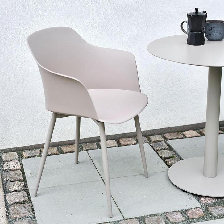 Kunststof tuinstoel | Kuipstoel | Zandkleurig | op voorraad, Huis en Inrichting, Stoelen, Overige kleuren, Eén, Nieuw, Kunststof