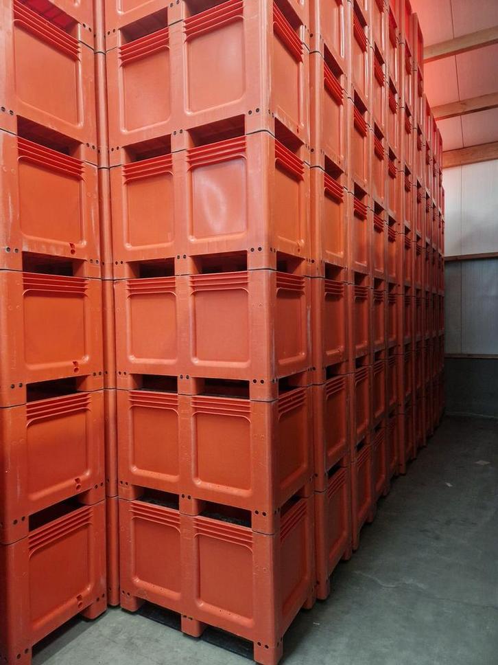 Palletbox 1000x600x662mm 260 liter gesloten oranje 2, Zakelijke goederen, Kantoor en Winkelinrichting | Magazijn, Stelling en Opslag