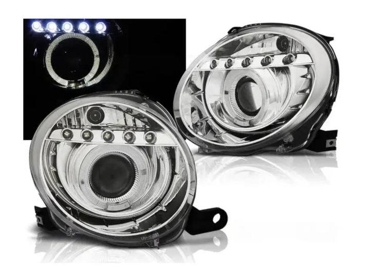 LED koplamp units, geschikt voor FIAT 500 – Chrome, Auto-onderdelen, Verlichting, Nieuw, Fiat, Verzenden