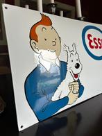 Plaque Emaillée Tintin & Milou - Esso - Émailleries