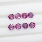 8 pcs Paars, Roze Spinel - 4.30 ct - nternational Colored, Nieuw