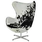 Lounge stoel Egg stoel zwart wit, Nieuw, Verzenden