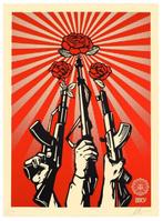 Shepard Fairey (OBEY) (1970) - Guns and Roses, Antiek en Kunst