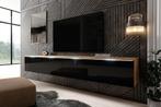 TV-Meubel zwart - Eiken 180 cm - TV kast, Huis en Inrichting, Nieuw, 150 tot 200 cm, Overige materialen, 25 tot 50 cm