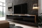 TV-Meubel zwart - Eiken 180 cm - TV kast, Huis en Inrichting, Kasten |Televisiemeubels, Overige materialen, Verzenden, 150 tot 200 cm
