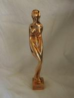Beeldje, la femme nue - 35 cm - Verguld brons - 1980