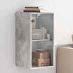 vidaXL Wandkast met glazen deuren 35x37x68,5 cm betongrijs, Huis en Inrichting, Verzenden, Nieuw