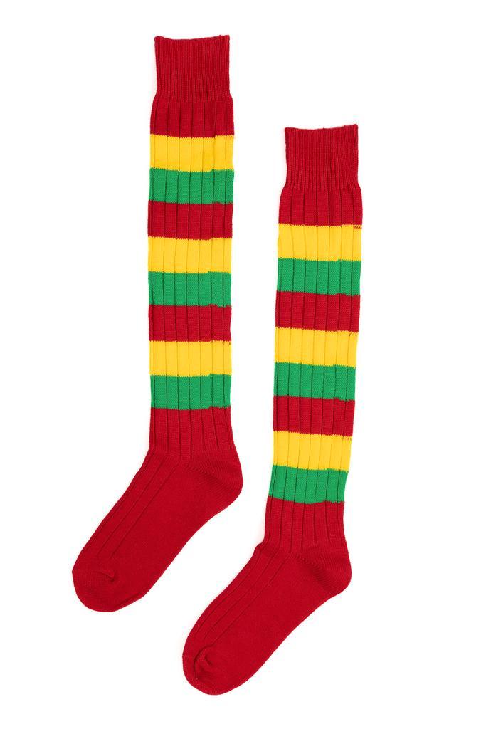 Gebreide Lange Sokken Rood Geel Groen Gestreept 39 40 41 42, Kleding | Heren, Carnavalskleding en Feestkleding, Nieuw, Ophalen of Verzenden