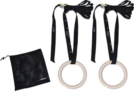 Tunturi Gymnastic rings hout - 23cm diameter - Inclusief, Sports & Fitness, Équipement de fitness, Enlèvement ou Envoi