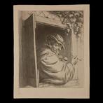 Adriaen van Ostade (1610-1685) - Fumatore alla Finestra, Antiquités & Art