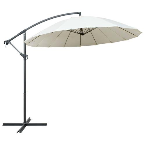vidaXL Zweefparasol met aluminium paal 3 m wit, Tuin en Terras, Parasols, Nieuw, Verzenden
