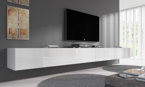 TV-Meubel - Zwevend - Hoogglans wit - 320x30x40 cm, Huis en Inrichting, Kasten |Televisiemeubels, 25 tot 50 cm, Nieuw, Overige materialen