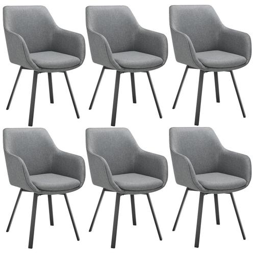 tectake Draaibare eetkamerstoel Alicon, gestoffeerd - antrac, Huis en Inrichting, Stoelen, Verzenden