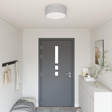 vidaXL Plafondlamp Flush Mount Grijs Ø 38 cm Stof E27, Verzenden