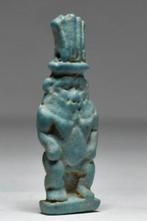 Oud-Egyptisch Faience Amulet van God Bes - 36 mm (Zonder