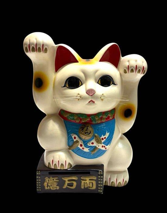 Beeldje - Showa Retro Double-Pawed Maneki Neko /, Antiquités & Art, Antiquités | Autres Antiquités