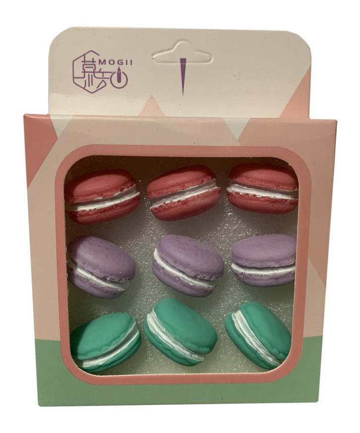 Set van 9 leuke punaises in een doosje (model: macarons), Doe-het-zelf en Bouw, Gereedschap | Overige machines, Nieuw, Verzenden