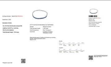 Zonder Minimumprijs - Armband - 14 karaat Witgoud - 7.95ct.