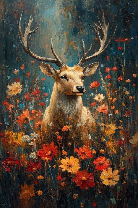 CoCo - Floral King - XXL, Antiek en Kunst, Kunst | Schilderijen | Modern