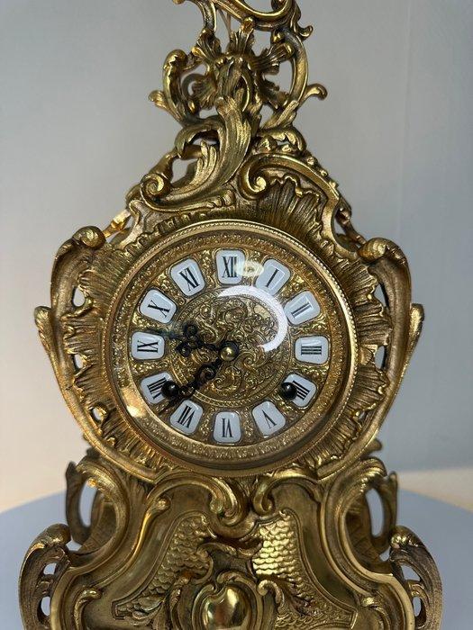 Pendule - Glas, Messing - 1980-1990, Antiek en Kunst, Antiek | Klokken