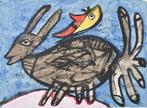 Corneille (1922-2010) - Lapin sur papier à musique, Antiquités & Art