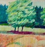 Yvon Adam (1932-2017) - Paysage estival coloré de grande