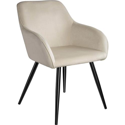 tectake Eetkamerstoel Marilyn fluweellook, zwarte stoelpoten, Huis en Inrichting, Stoelen, Verzenden