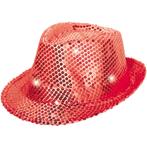 Rode Hoed Glitter met Lampjes, Verzenden, Nieuw