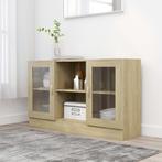 vidaXL Vitrinekast 120x30,5x70 cm bewerkt hout sonoma, Huis en Inrichting, Verzenden, Nieuw