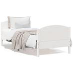 vidaXL Cadre de lit avec tête de lit blanc 75x190cm bois, Neuf, Verzenden