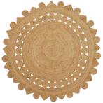 vidaXL Tapijt Bruin Ø 240 cm Jute, Verzenden