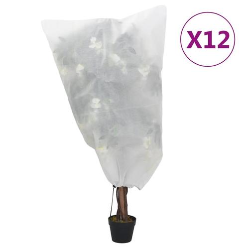 vidaXL Plantenhoezen met trekkoord 12 st 70 g/m² 0,8x0,8 m, Tuin en Terras, Hand-tuingereedschap, Nieuw, Verzenden