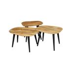 Salontafel Mangohout S Luka - Set Van 3, Huis en Inrichting, Tafels | Salontafels, Verzenden, Nieuw, Industriële meubels, Overige vormen