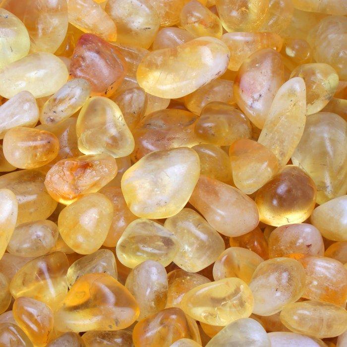 Citrien - Gepolijste stenen - XL Lot- 1 kg, Verzamelen, Mineralen en Fossielen
