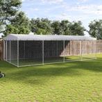 vidaXL Hondenkennel voor buiten met dak 7,6x3,8x2,3 m, Verzenden, Nieuw