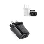 2.4A / 1A 17W 5V USB Dual Wall Charger UK Plug Black UG154, Verzenden