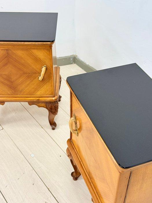 Table de chevet (2) - Bois, Verre - Chippendale, Antiek en Kunst, Curiosa en Brocante