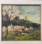 École italienne (XX) - Paesaggio con pastorella e pecore, Antiquités & Art