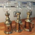 Pigeon , Olympe, Besnard. - Lampe (3) - Cuivre, verre. -, Antiek en Kunst