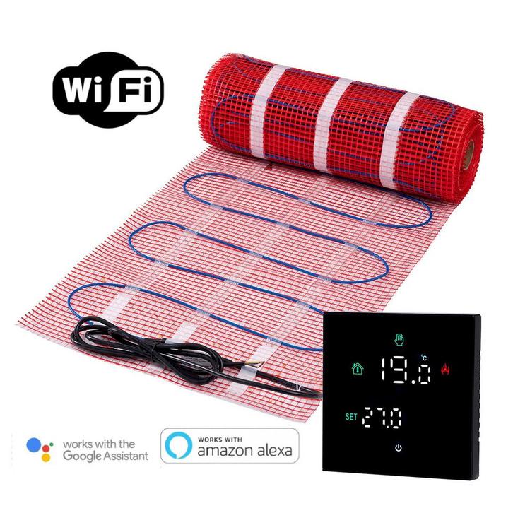 Elektrische vloerverwarming  150 watt Wifi 20 m², Doe-het-zelf en Bouw, Verwarming en Radiatoren