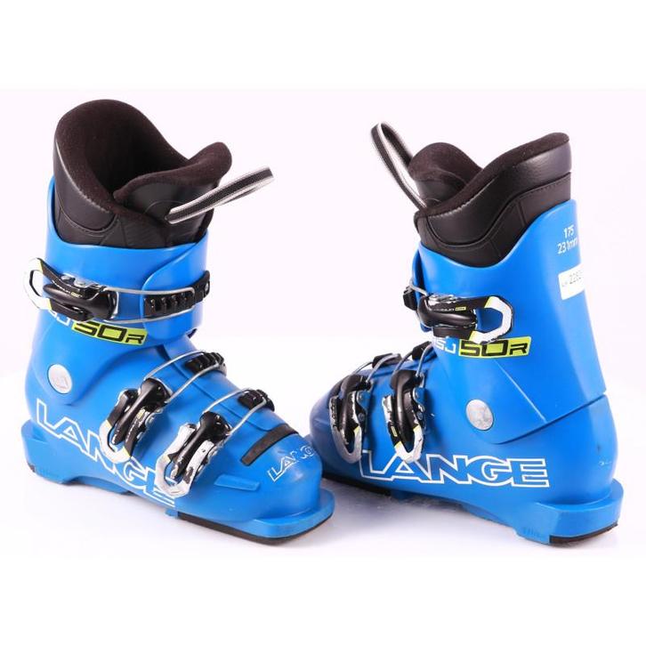 27 28 kinder skischoenen LANGE RSJ 50 R, blue, Sport en Fitness, Skiën en Langlaufen, Ski, Schoenen, Gebruikt, Overige merken