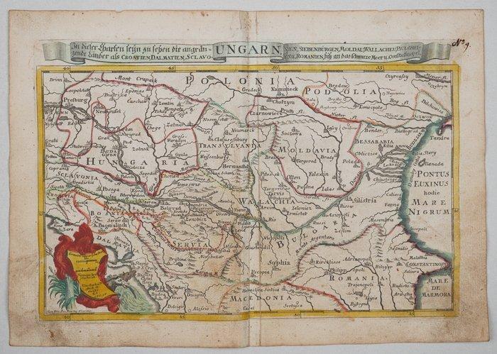 Hongarije - Kroatië, Servië, Roemenië, enz.; Elias Baeck -, Boeken, Atlassen en Landkaarten