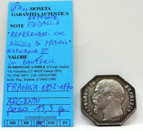 France. Napoléon III. 1852-1870 Gettone/medaglia argento, Postzegels en Munten, Munten en Bankbiljetten | Toebehoren