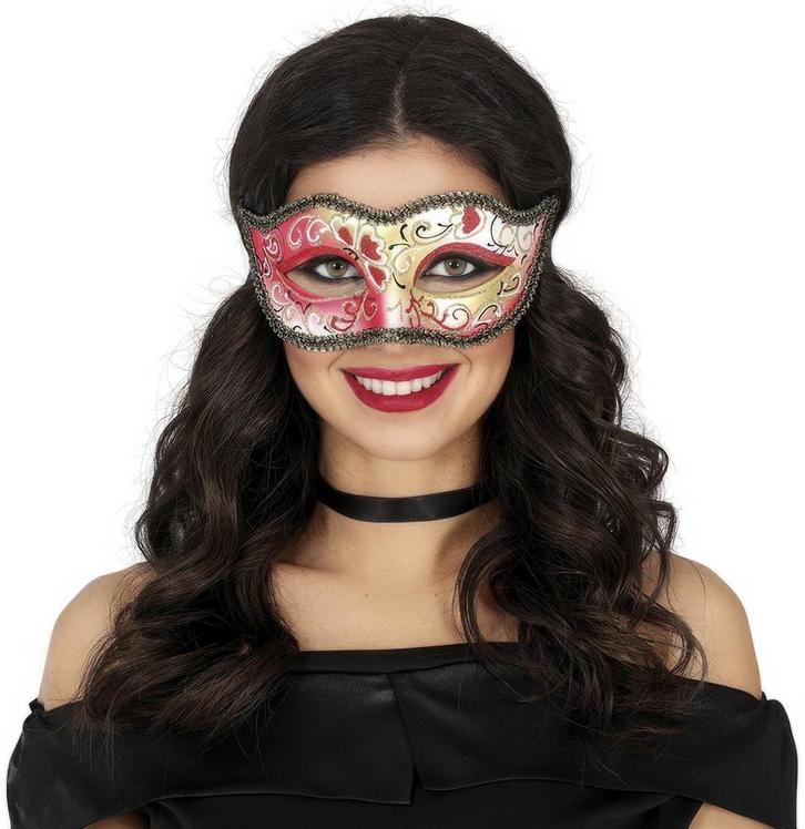 Venetiaans Oogmasker Goud Roze, Hobby & Loisirs créatifs, Articles de fête, Envoi