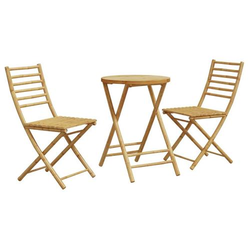 vidaXL 3-delige Bistroset bamboe, Tuin en Terras, Tuinsets en Loungesets, Nieuw, Verzenden