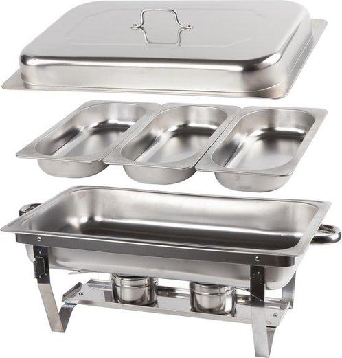 Alora Chafing Dish Chrome 3 Bakken - Voedsel Warmhouden -, Huis en Inrichting, Kasten | Buffetkasten, Nieuw