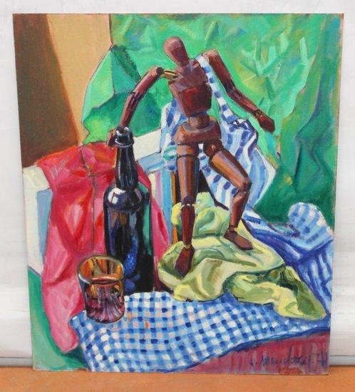 Juan Mendoza Marruedo (1929) - Interior con maniquí, Antiek en Kunst, Kunst | Schilderijen | Klassiek